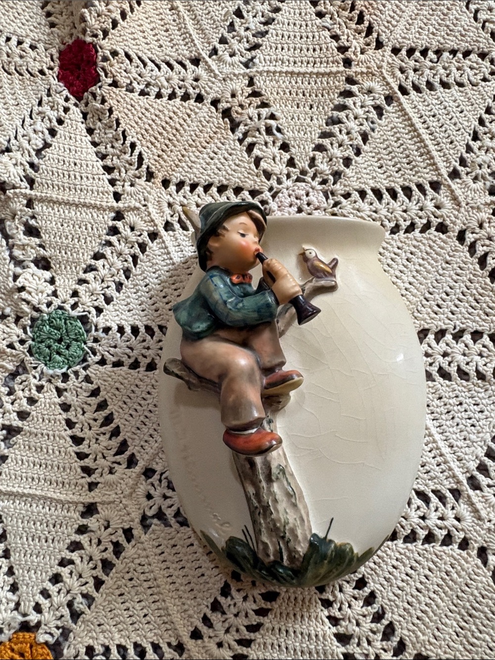 Vintage Hummel Wall Vase Boy. 360B
